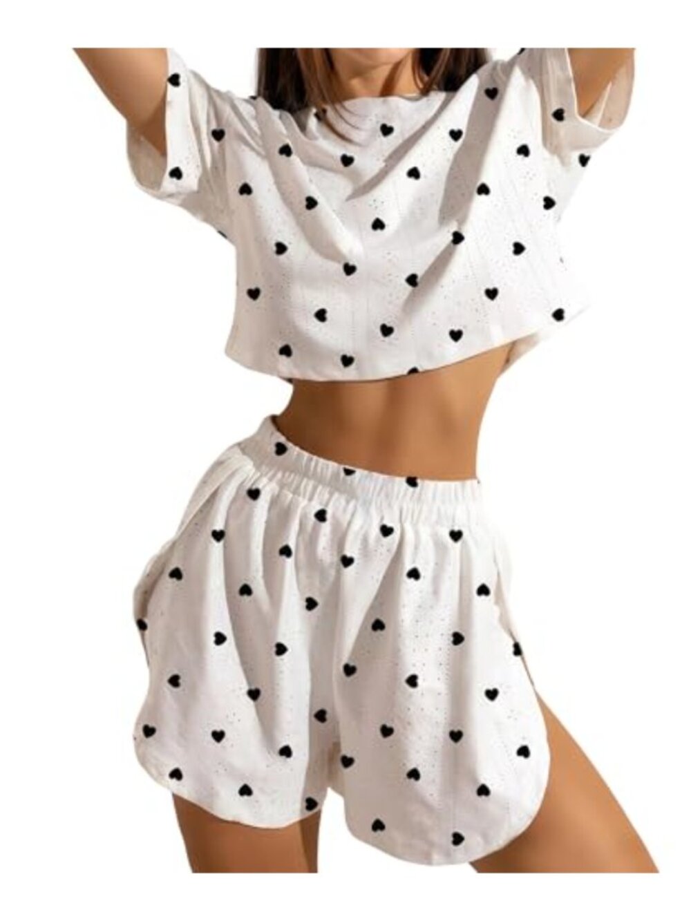 Women's 2 Piece Pajama Set Cut-Out High-Slit Lounge Sleepwear S-XL
